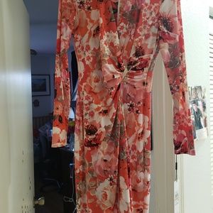 Calvin Klein pink floral print dress NWT size 2